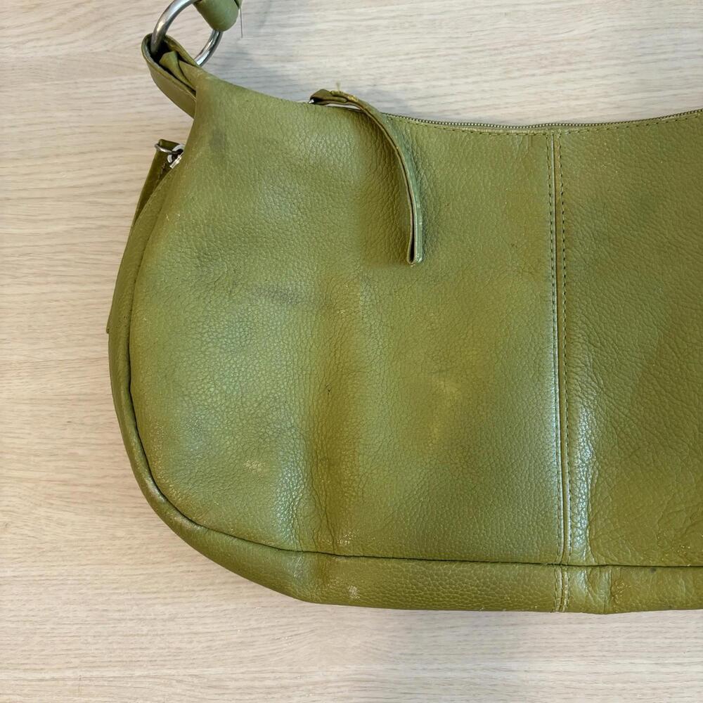 Hobo International Slouchy Shoulder Bag Lg Leather Gabor Dark Lime Green - Picture 2 of 9